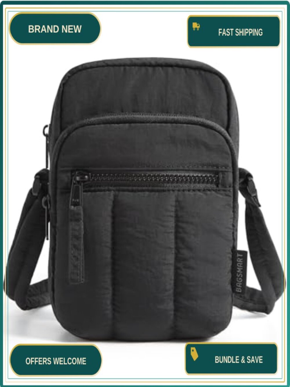 RFID Blocking Mini Crossbody Bag Puffer Travel Wallet Card Slots